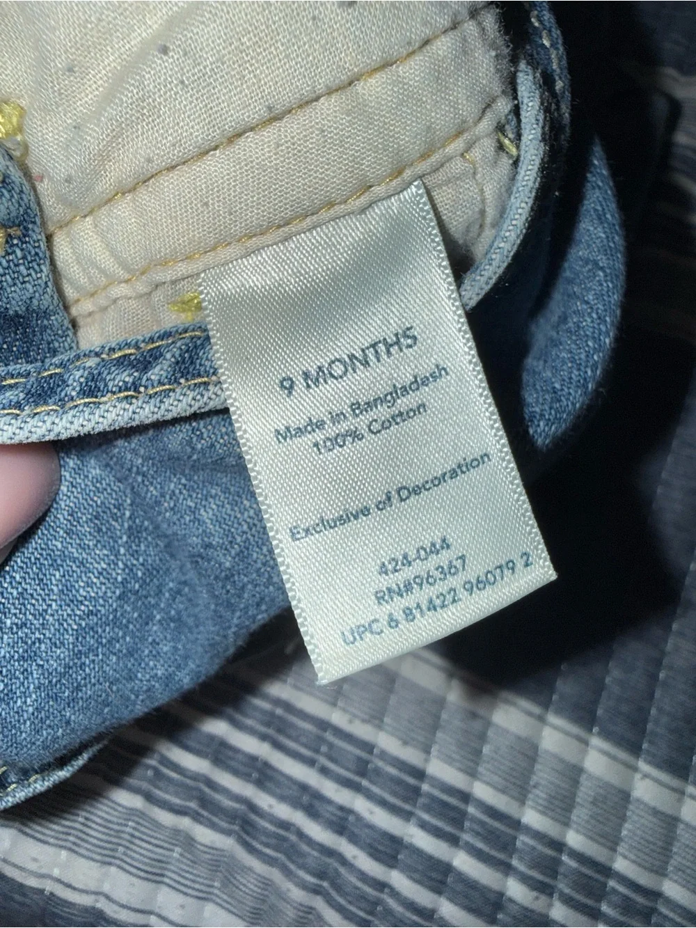 9 months 90’s vintage OshKosh B'gosh  Blue Denim Overalls Bib